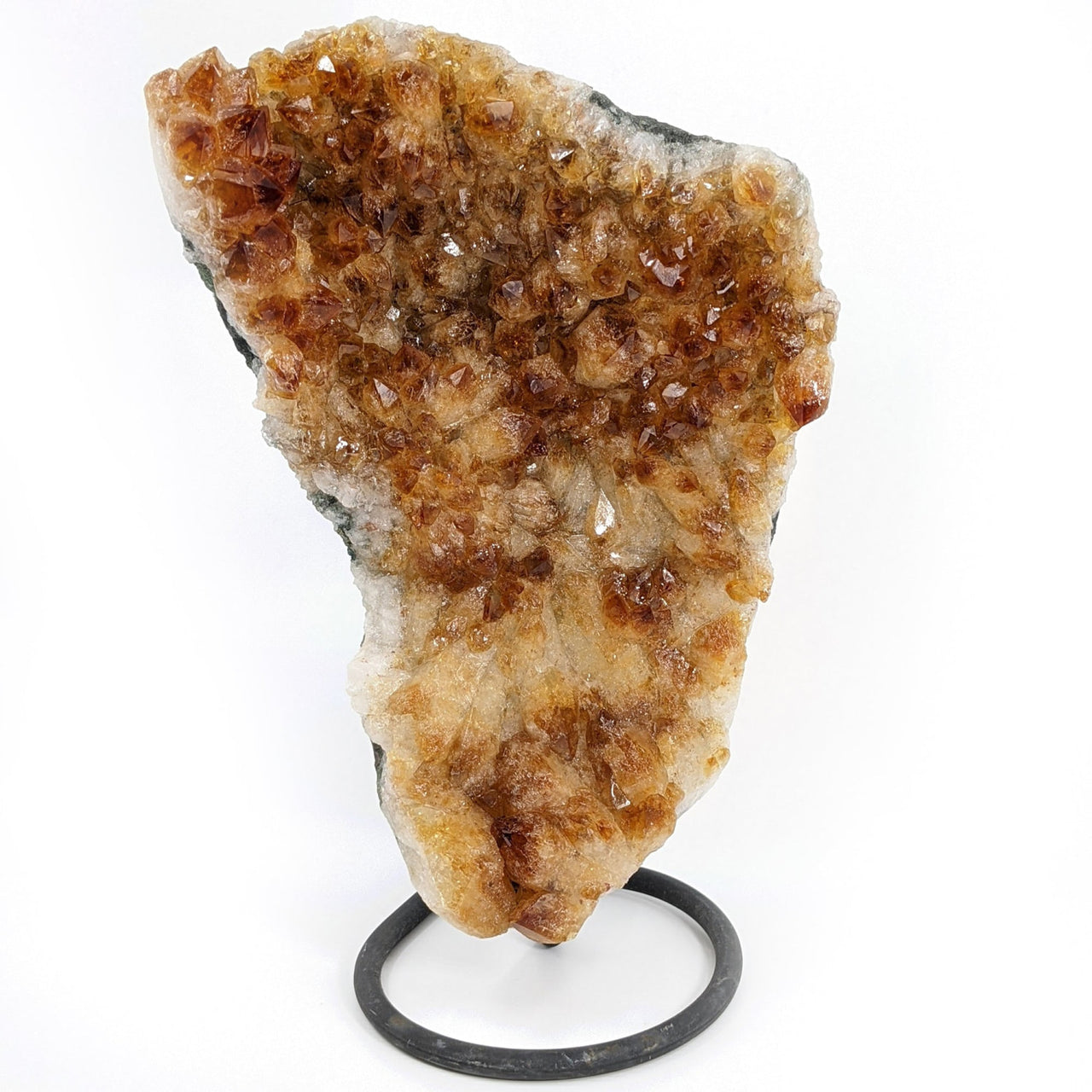 Fire & Ice Citrine Geode on Stand (1160g) #SK6700