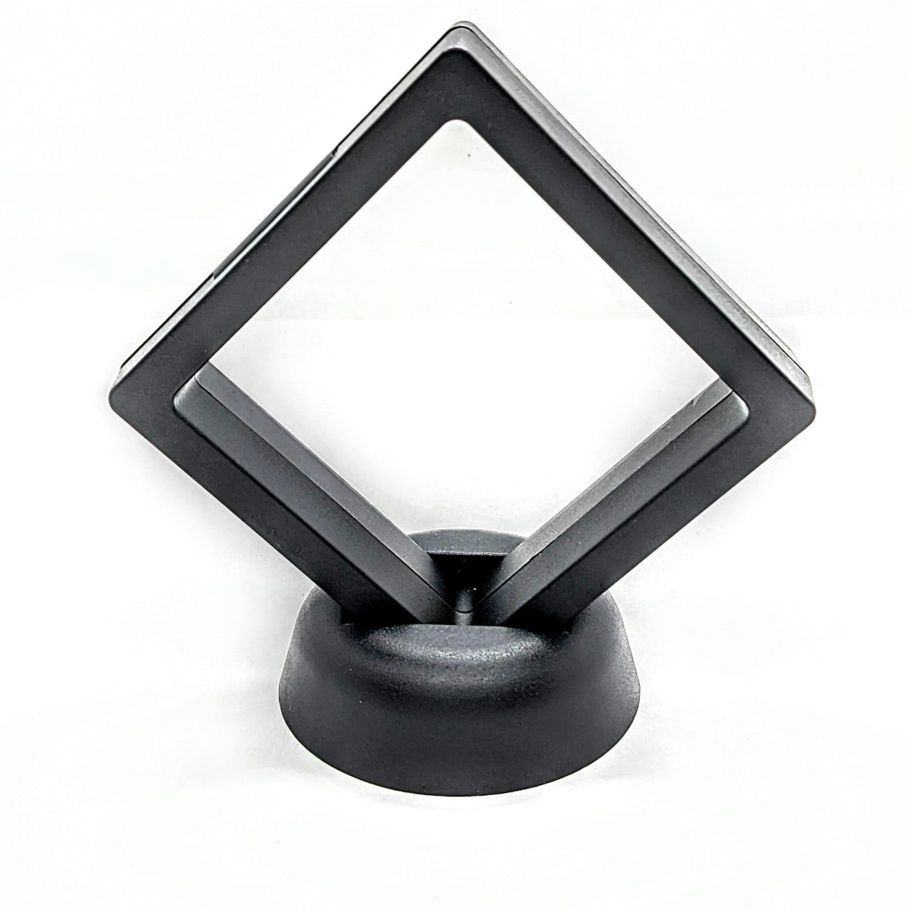 Black Metal Floating Illusion Frame for Crystal Display, Square Shape (#Q066)