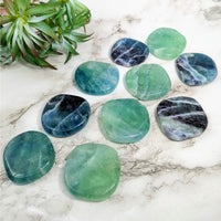 Thumbnail for Green and blue fluorite palm stones 1.6-1.7’ for sale #LV5160