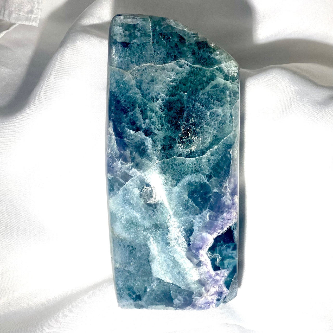 Large blue and white quartz stone with rough texture - Fluorite Freeform 8.25’ (7lb) #M190