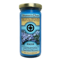 Thumbnail for Focus Candle with Blue Flowers, Rosemary & Peppermint, Non-GMO Soy Wax, Gold Lid #LV3781