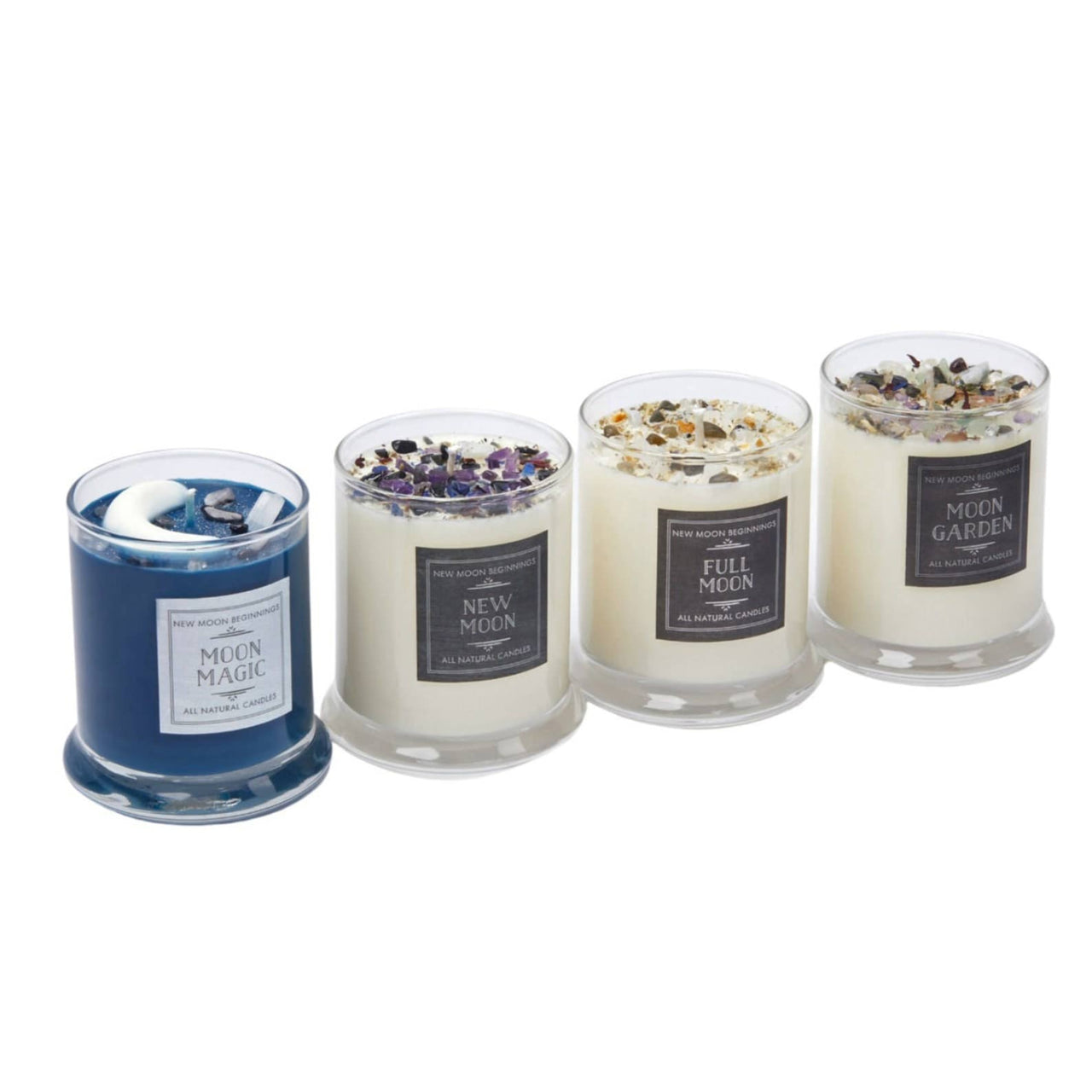 Full Moon Candle: Crystal Candles Set, Soy Candle in 7.5oz Square Glass #LV5486