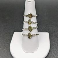 Thumbnail for Genuine Moldavite Sterling Silver Twist Band Ring You Choose