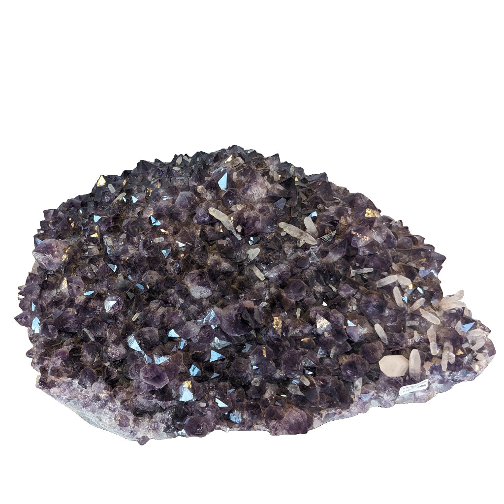 Giant Amethyst Calcite Geode #LV4775 displaying amethyst and blue crystals