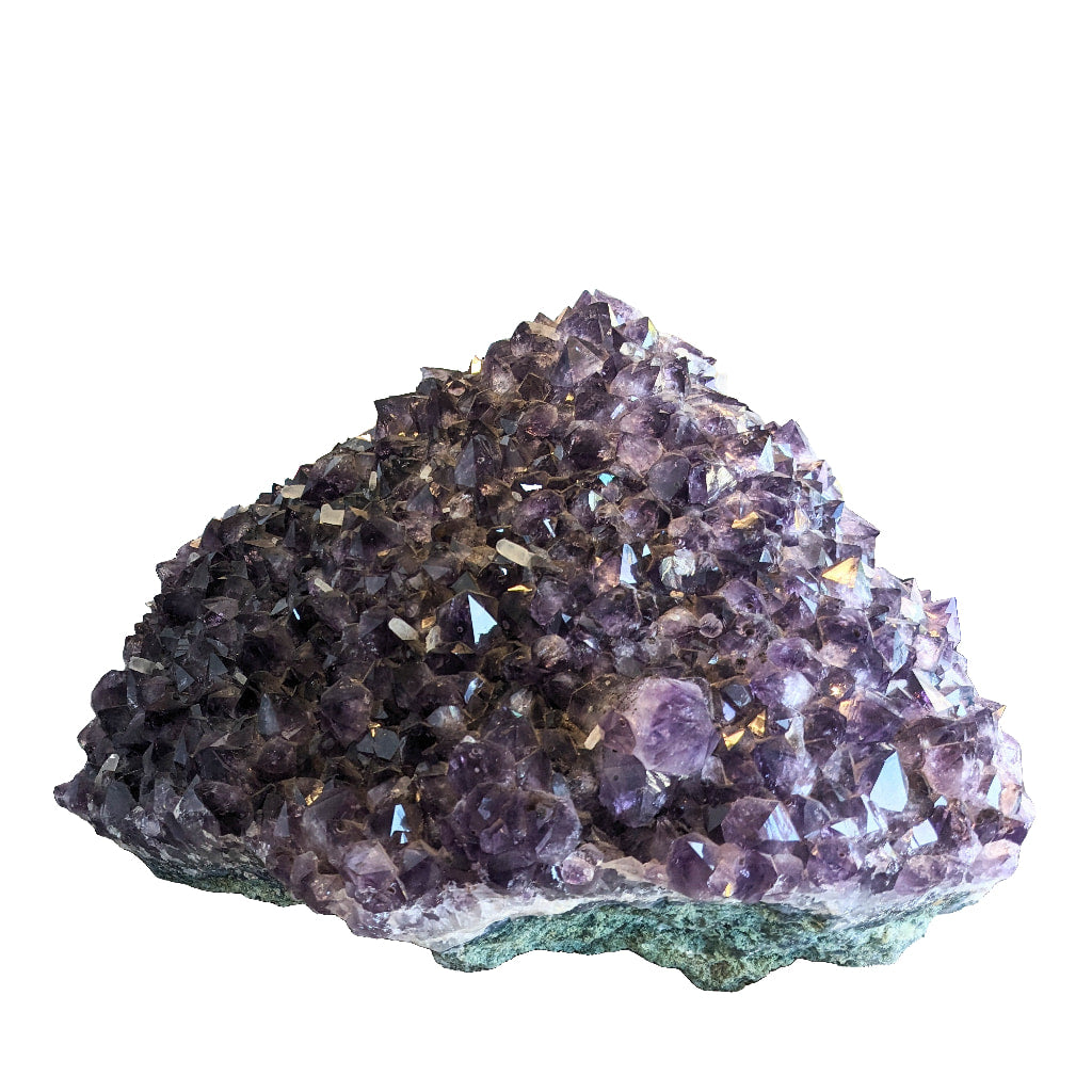 Giant Amethyst Calcite Geode LV4775 with vibrant green and purple amethite crystals