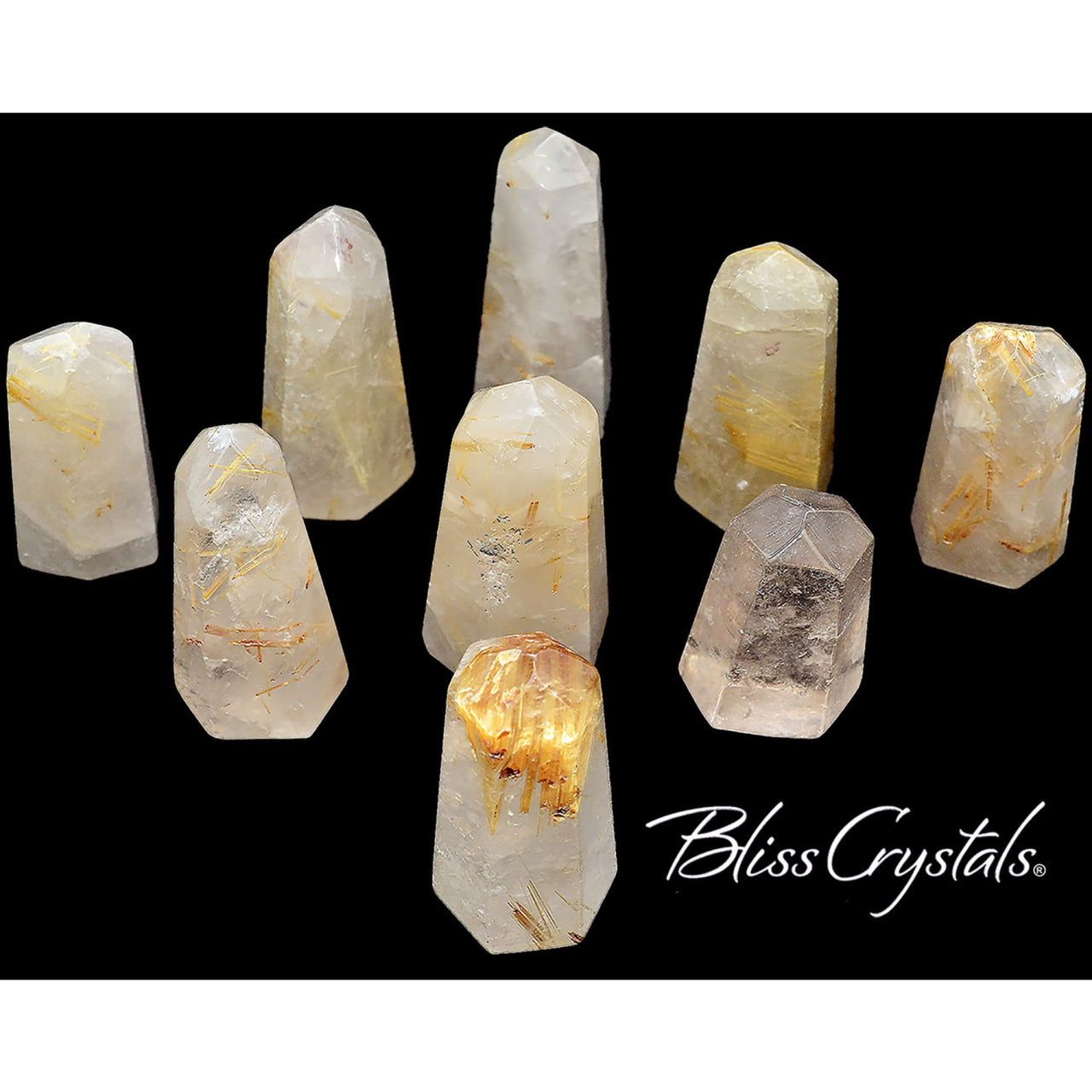 1 Gold RUTILATED QUARTZ Generator Point Mini Stone for 