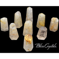 Thumbnail for 1 Gold RUTILATED QUARTZ Generator Point Mini Stone for 