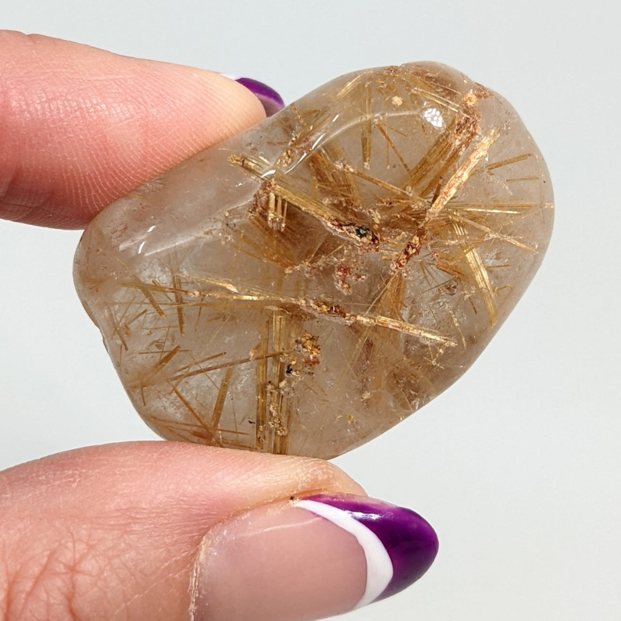 1 Gold Rutilated Quartz Tumbled Grade A (30g) #SK7932 - $14