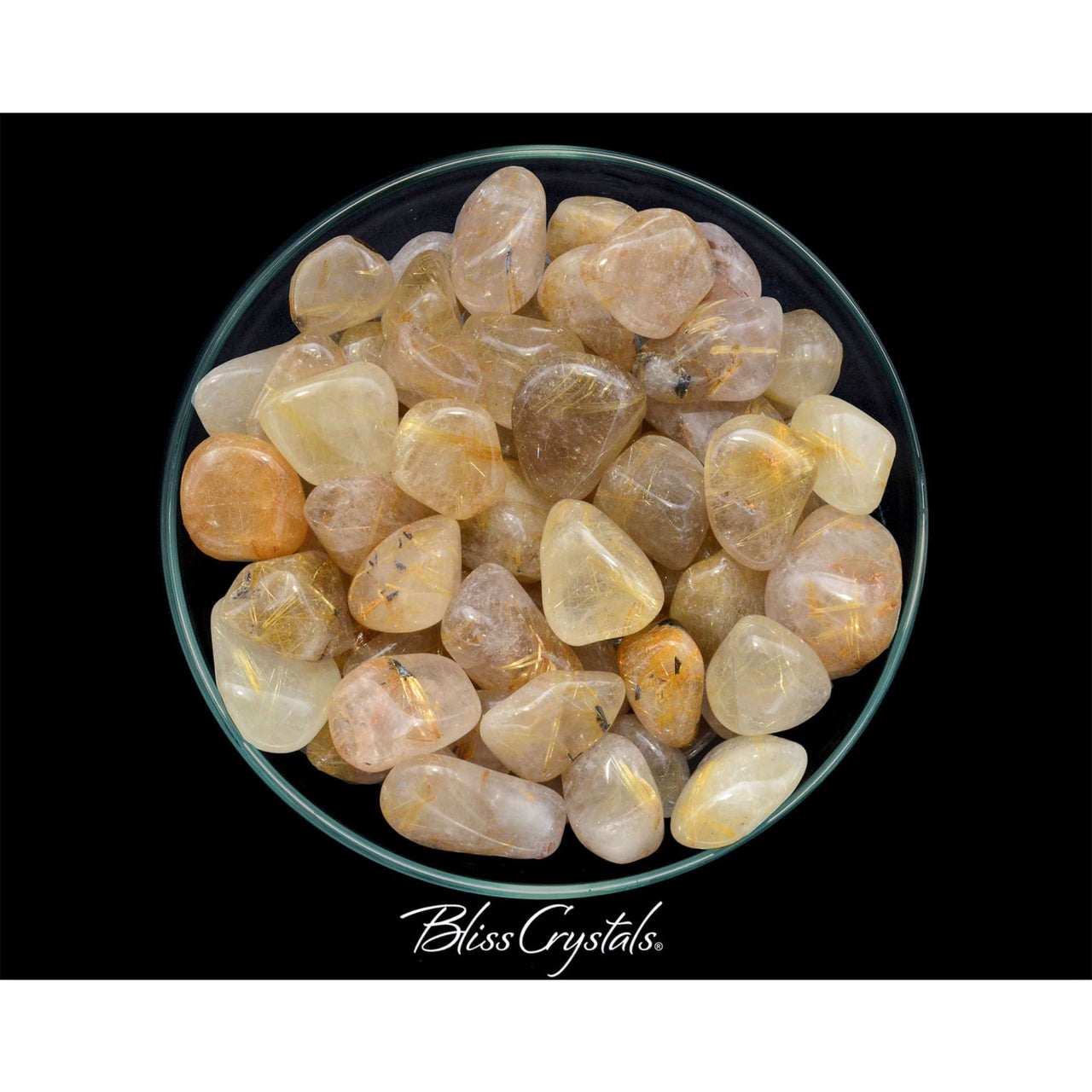 1 Large Gold RUTILATED QUARTZ Tumbled Stone for Positive 