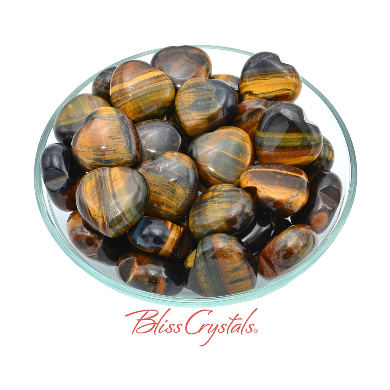 1 GOLD Tigers EYE Heart Medium Polished Stone Healing 