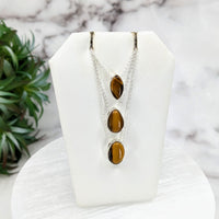 Thumbnail for Gold tiger’s eye polished necklace in sterling silver on an 18’ chain #LV3216