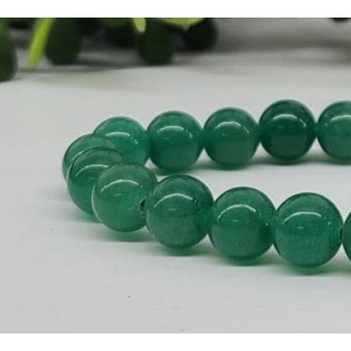 Green Aventurine 8mm 7.5’ Beaded Bracelet #LV5333 with Small Jade Bead