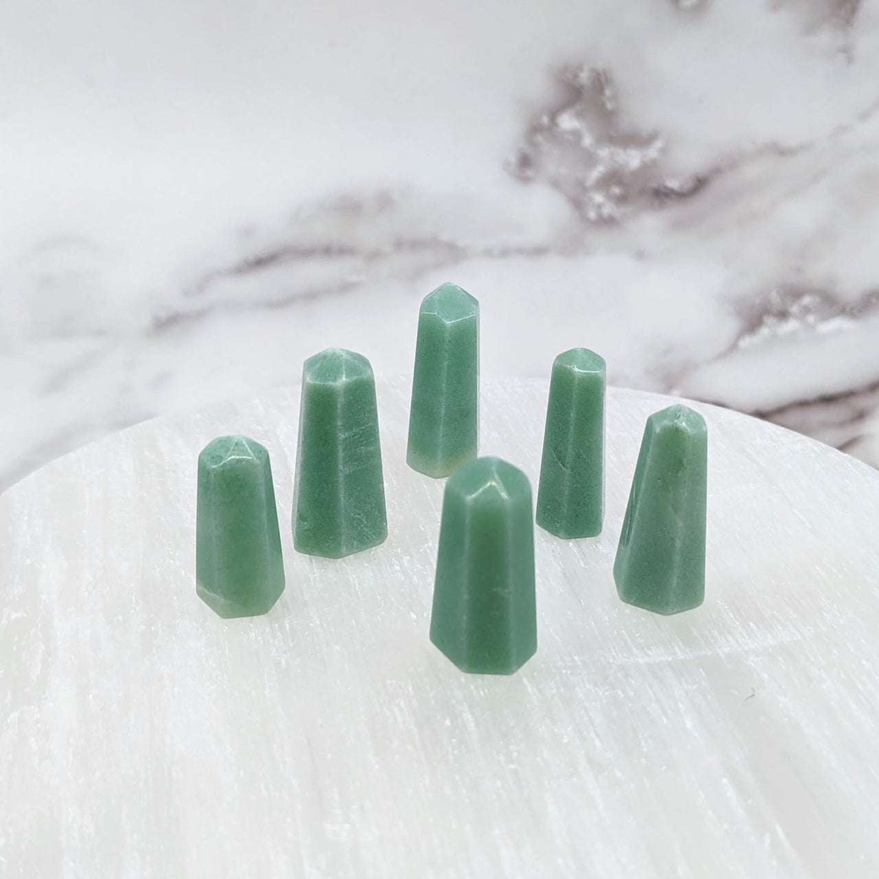 Green jade candles with Green Aventurine Mini Tower #LV1475 for sale