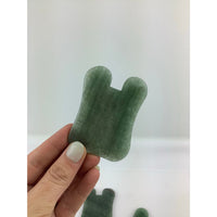 Thumbnail for Hand holding green sea glass from Green Aventurine or Rose Quartz Gua Sha Massage Stones #K163D