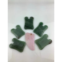 Thumbnail for Pink and green sea glass heart with Green Aventurine or Rose Quartz Gua Sha massage stones