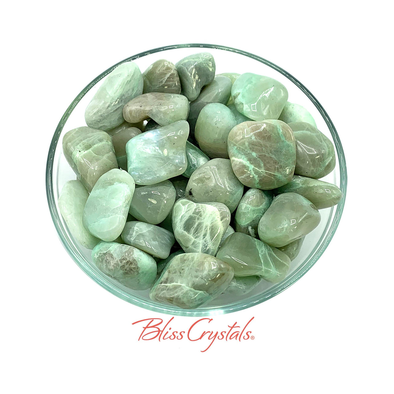 1 Green Moonstone Tumbled Stone Grade AA+ Healing Crystal 