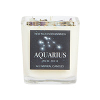 Thumbnail for Aquarius Zodiac Sign Candle: Healing Energy Soy Candle 7.5oz, Handmade Crystals & Herbs