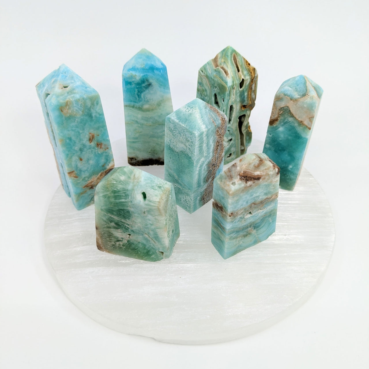 Turquoise green and brown quartz crystals from Hemimorphite 1.75 - 3’ Tower #LV2414