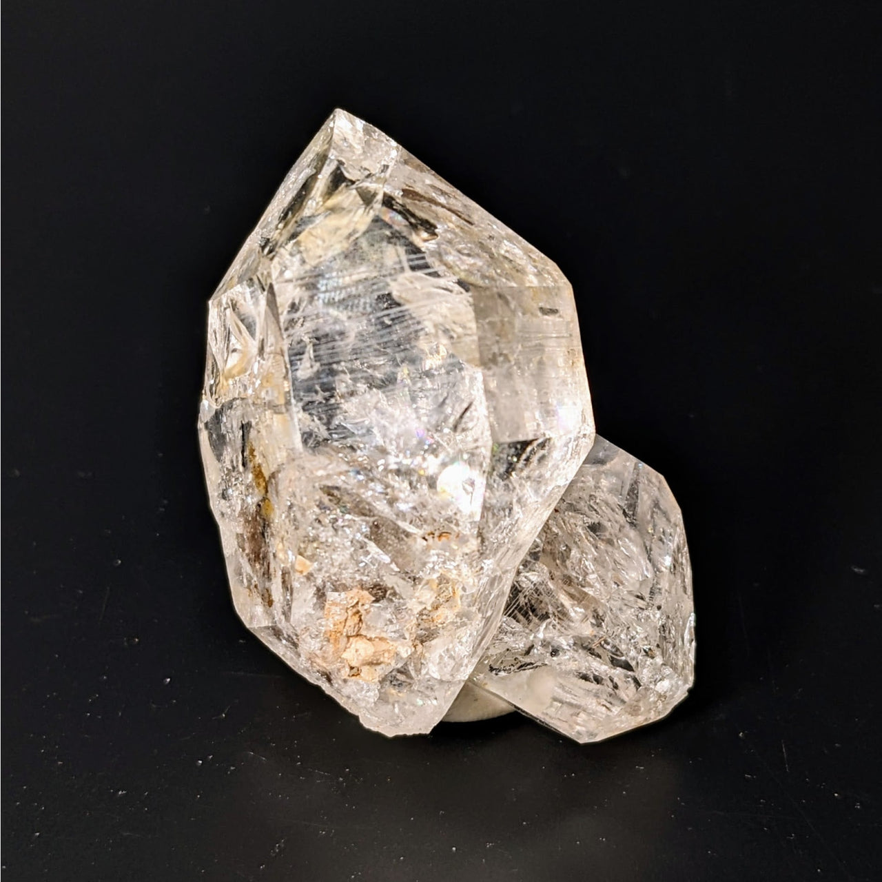 Herkimer 2.1’ Diamond Cluster #LV4063 - Rough Diamond on Black Background