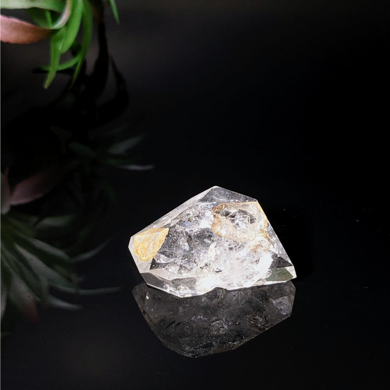 Herkimer Diamond 1.2’ Rough Point #LV4074 on black background