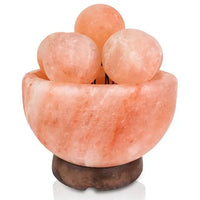 Thumbnail for Pink quartz sphere with three spheres on wooden base - Himalayan Salt Lamp Abundance Bowl