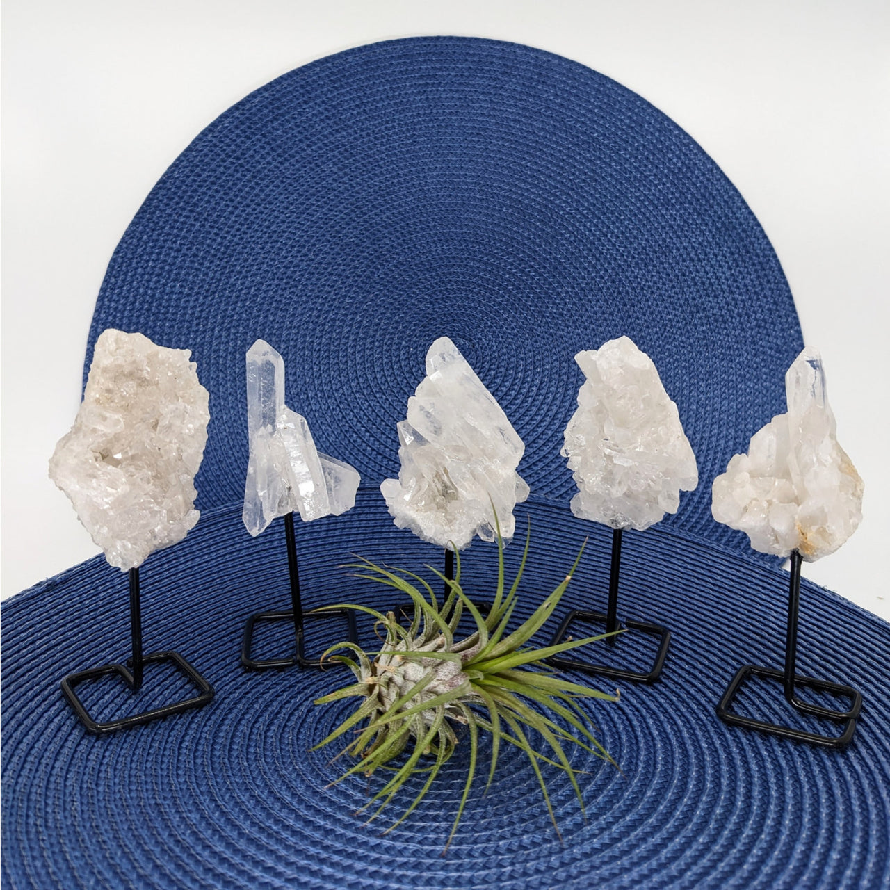 Icicle Quartz on Stand: Clear Quartz Point Cluster for Healing and Décor #R187