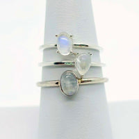 Thumbnail for Rainbow Moonstone Sterling Silver Dainty Ring Polished #J519