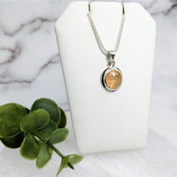 Thumbnail for Imperial Topaz gold coin pendant on a white necklace - Product #LV3957