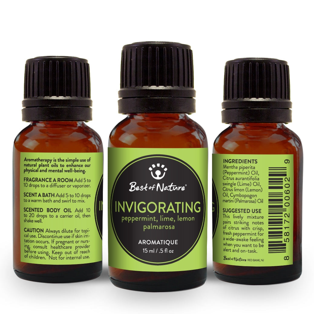 Invigorating Essential Oil Blend Aromatique by Best of Nature featuring Lime, Lemon, Peppermint