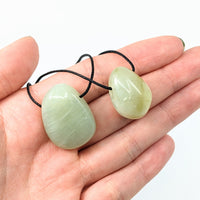 Thumbnail for Elegant jade green teardrop earrings with drilled hole Pendant #LV1857