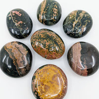 Thumbnail for Six colorful Kabamby Ocean Jasper Pebbles arranged in a circle