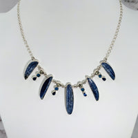 Thumbnail for Kyanite Pyrite Apatite 18’ S.S. Necklace #LV3905 with blue and white stones