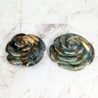 Thumbnail for Handmade glass bowls with irolite design, featured in Labradorite 2.7 - 3’ Flower Carving #LV2343