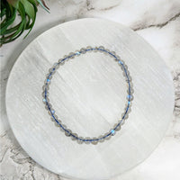 Thumbnail for Labradorite 7’ Beaded Bracelet 4mm #LV4044 - Elegant Blue and White Beaded Jewelry