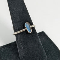 Thumbnail for Labradorite Coffin Style Sterling Silver Ring with Blue Stone and Black Tourmaline Double