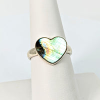 Thumbnail for Close-up of Labradorite Heart Ring with heart-shaped stone, product SKU #SK9280