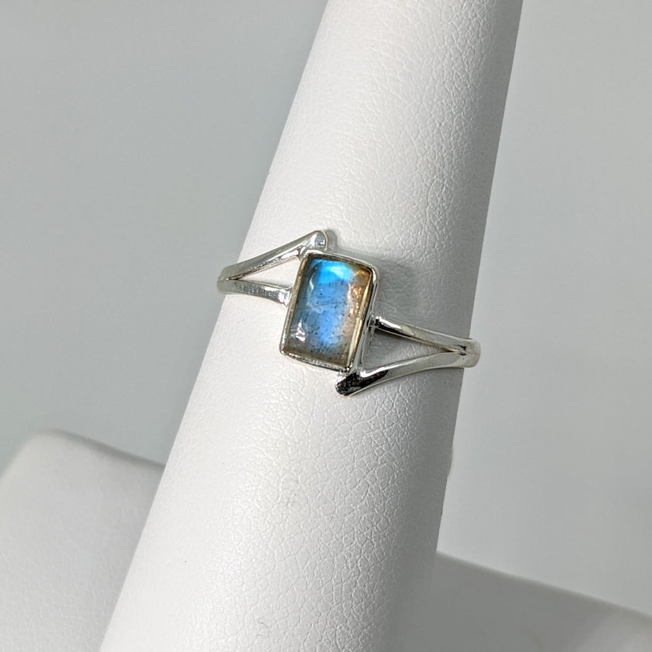 Labradorite Rectangle Dainty Ring #SK8318 - $49