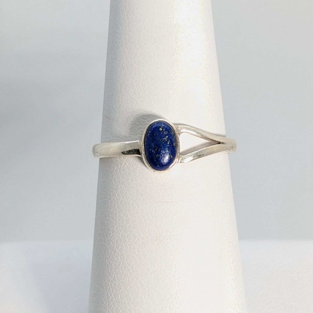 Lapis Dainty Ring Oval Sterling Silver #SK7997 featuring a blue lapis lazuli stone