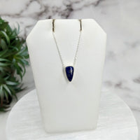 Thumbnail for Lapis Lazuli Polished Necklace with Sterling Silver Slider Pendant on 18’ White Chain