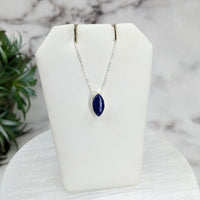 Thumbnail for Lapis Lazuli Polished Necklace Sterling Silver Pendant on 18’ Chain displayed on white stand