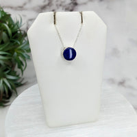 Thumbnail for Lapis Lazuli Polished Necklace with Blue Stone Pendant on Sterling Silver 18’ Chain #LV3234