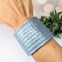 Thumbnail for Blue leather bracelet with adjustable zipper pouch, Leather Bracelet 7 - 8’ #LV2751