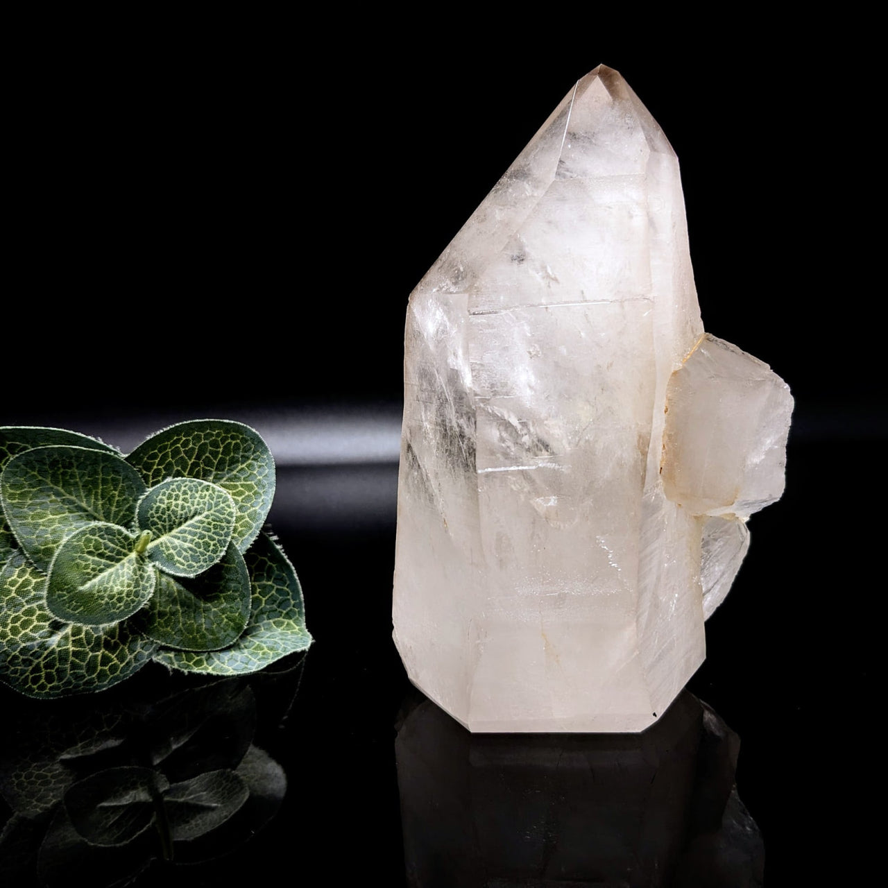 Lemurian Quartz Semi-Polished (856g) with Small Green Plant #SK2041