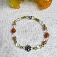 Thumbnail for Leo Zodiac Handmade Beaded Bracelet with Green and Orange Beads 7’ Astrology Sign Jewelry