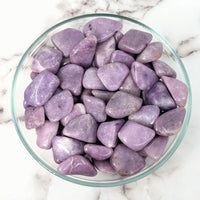 Thumbnail for Lepidolite Mauve Purple Tumbled Stones in bowl on marble counter #LV1532