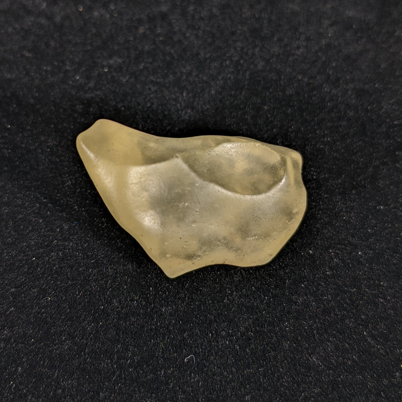 Yellow quartz stone with LIBYAN DESERT GLASS Rough #R215 displaying desert glass beauty