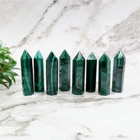 Thumbnail for Green crystal point pens on a marble counter from the Malachite 2.5-2.6’ Tower collection