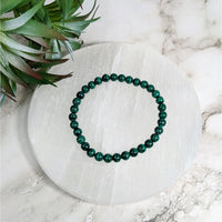 Thumbnail for Elegant Malachite 7’ Beaded Bracelet with 5mm emerald green beads, SKU: LV4066