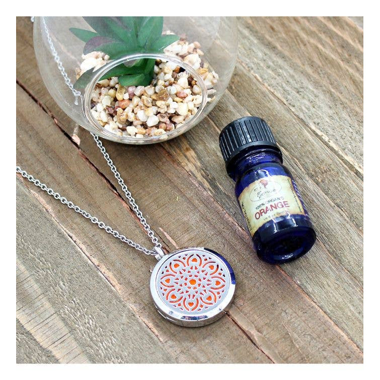 Mandala Aromatherapy Essential Oil Diffuser Necklace #P001389 with gift box