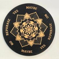 Thumbnail for Black and gold flower-designed coaster from Mandala - Black - Pendulum Board Wood Grid #K199